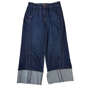 {Democracy} "Ab Technology SkyRise Forward Side Seam Wide Leg Cuff" Denim Jeans